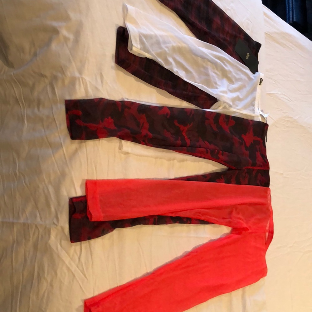With four pairs of mesh pants
